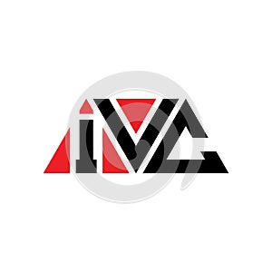 IVC triangle letter logo design with triangle shape. IVC triangle logo design monogram. IVC triangle vector logo template with red