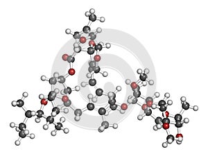 Ivermectin antiparasitic drug molecule. Used in treatment of river blindness, scabies, head lice, etc.