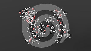 ivermectin molecular structure, anthelmintics, ball and stick 3d model, structural chemical formula with colored atoms photo