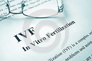 IVF In Vitro Fertilization.