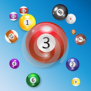 Ivories, Billiard Balls Set Vector