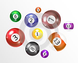 Ivories, Billiard Balls Set Vector