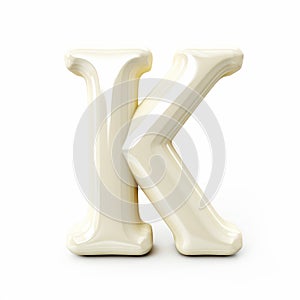 Ivory 3d Letter K On White Background