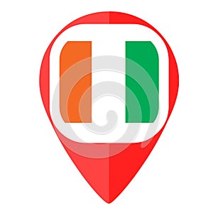 Ivory coast pin marker pointer map