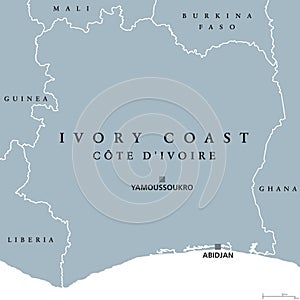 Ivory Coastpolitical map