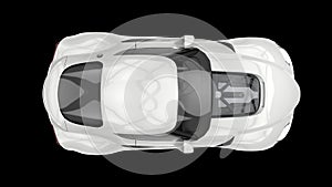 Ivory white modern sports car - top down view