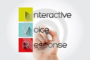 IVR - Interactive Voice Response acronym with marker, technology concept background