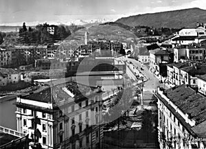 Ivrea, 1958, postalcard of the city, now world Heritage site for industrial history