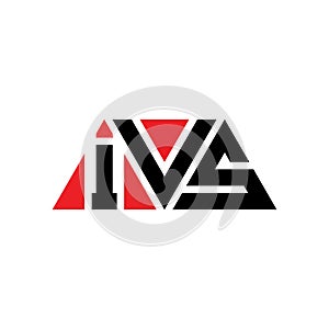 IVS triangle letter logo design with triangle shape. IVS triangle logo design monogram. IVS triangle vector logo template with red