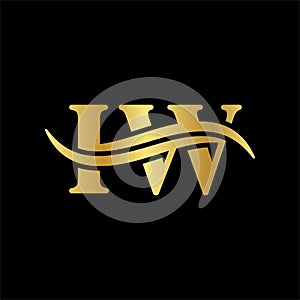 IW Letter Monogram Logo Minimalist luxury design