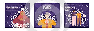 IWD Inspire Inclusion campaign, International Women's Day 2024 Square social media post template collection features