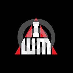 IWM triangle letter logo design with triangle shape. IWM triangle logo design monogram. IWM triangle vector logo template with red