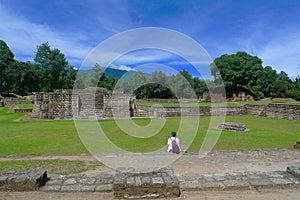 Iximche ancient mayan ruins photo