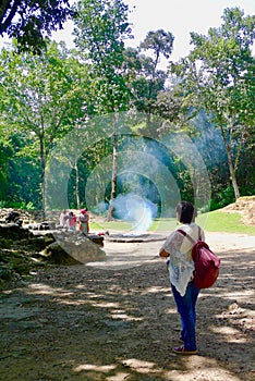 Iximche ancient mayan ruins photo