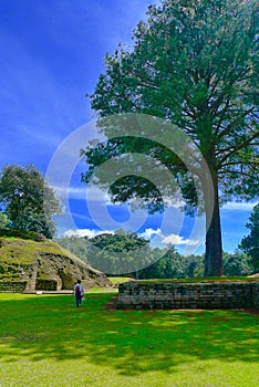 Iximche ancient mayan ruins photo