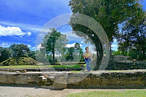 Iximche Mayan ruins in TecpÃÂ¡n, Guatemala photo