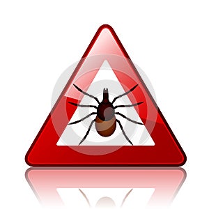 Ixodes ricinus tick road warning sign