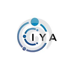 IYA letter technology logo design on white background. IYA creative initials letter IT logo concept. IYA letter design