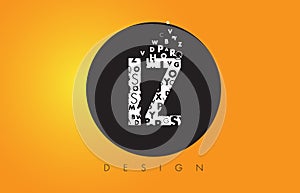 IZ I Z Logo Made of Small Letters with Black Circle and Yellow B