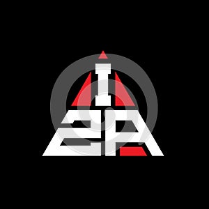 IZA triangle letter logo design with triangle shape. IZA triangle logo design monogram. IZA triangle vector logo template with red