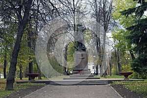 Izmailovo manor in Moscow. Monument to Peter the Great, Russian emperor