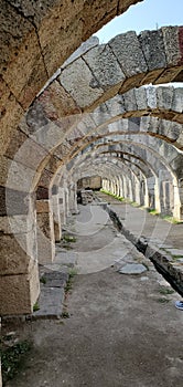 Izmir ancient ruins site with cemetery open to public