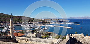 Izmir Cesme Castle, the view from the castle walls, the sea, the cradle of civilization, the castle mosque