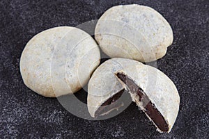 Izmir`s famous chocolate cream cookies. This cookie in Izmir is known as a bomb. Bomba  or bomb in English is delicious Turkish