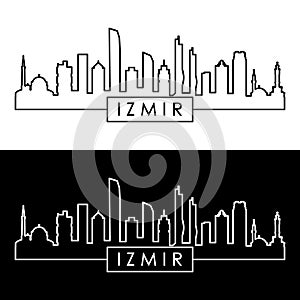 Izmir skyline. Linear style.