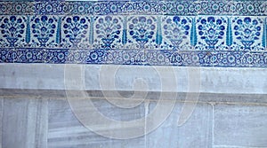 Iznik lapis  tiles with flower pattern