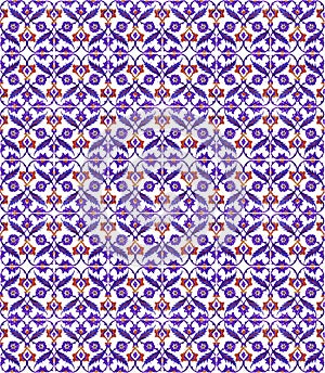 Iznik tiles seamless pattern