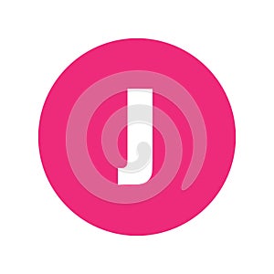 Letter J logo symbol in pink circle.