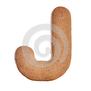 J - cookie letter isolated