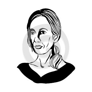 J. K. Rowling.Vector portrait of J. K. Rowling