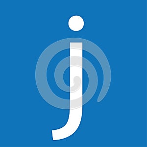 j letter on blue background