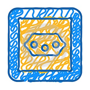 j type socket icon doodle illustration