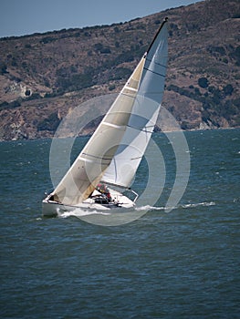 J30 Sailboat heeling