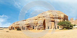 Jabal al banat complex of nabataean tombs, Hegra, Al Ula, Saudi Arabia