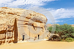 Jabal al banat complex of nabataean tombs, Hegra, Al Ula, Saudi Arabia