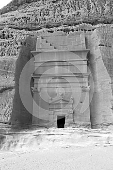 Jabal Al Banat, one of the largest clusters of tombs in Hegra with 29 tombs that have skillfully carved facades