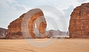 Jabal AlFil - Elephant Rock in Al Ula desert landscape, Saudi Arabia photo