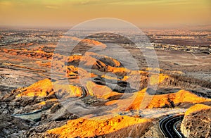 Jabal Hafeet mountain on border between Emirates and Oman