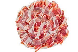 Jabugo ham plate closeup