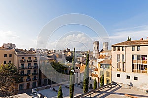 Jacint Verdaguer Square, in the downtown of Girona. Catalonia