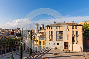 Jacint Verdaguer Square, in the downtown of Girona. Catalonia