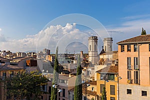 Jacint Verdaguer Square, in the downtown of Girona. Catalonia