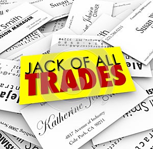 Jack of All Trades Business Cards Diverse Versatile Skills Experience