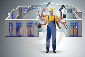 The jack of all trades concept with worker