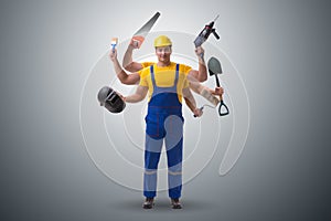 The jack of all trades concept with worker