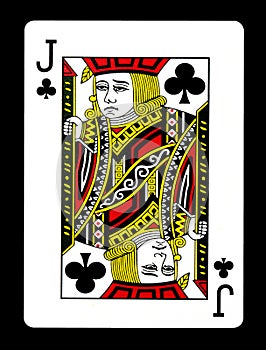 Jack of clubs playing card,